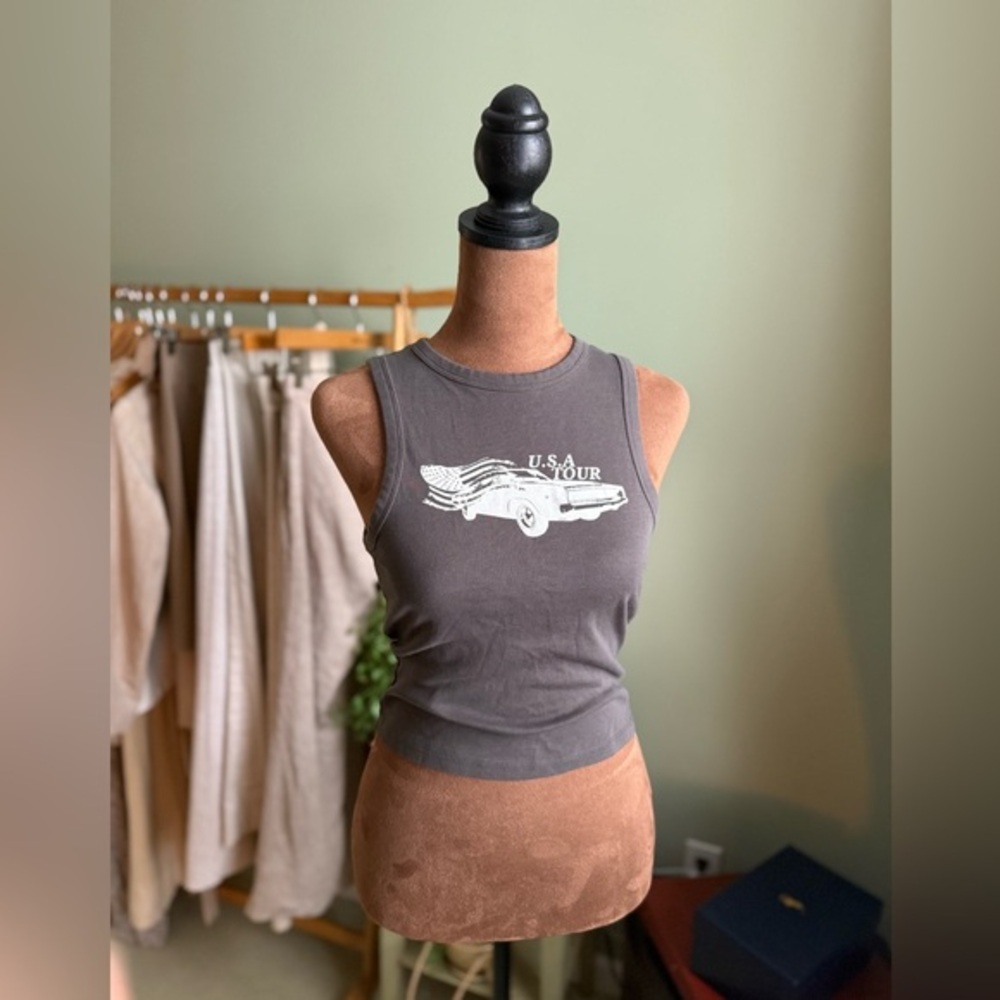 H&M Charcoal Graphic Tank Top